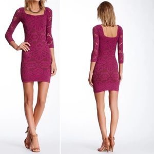 Free People Medallion Crochet Lace Seamless Bodycon Dress